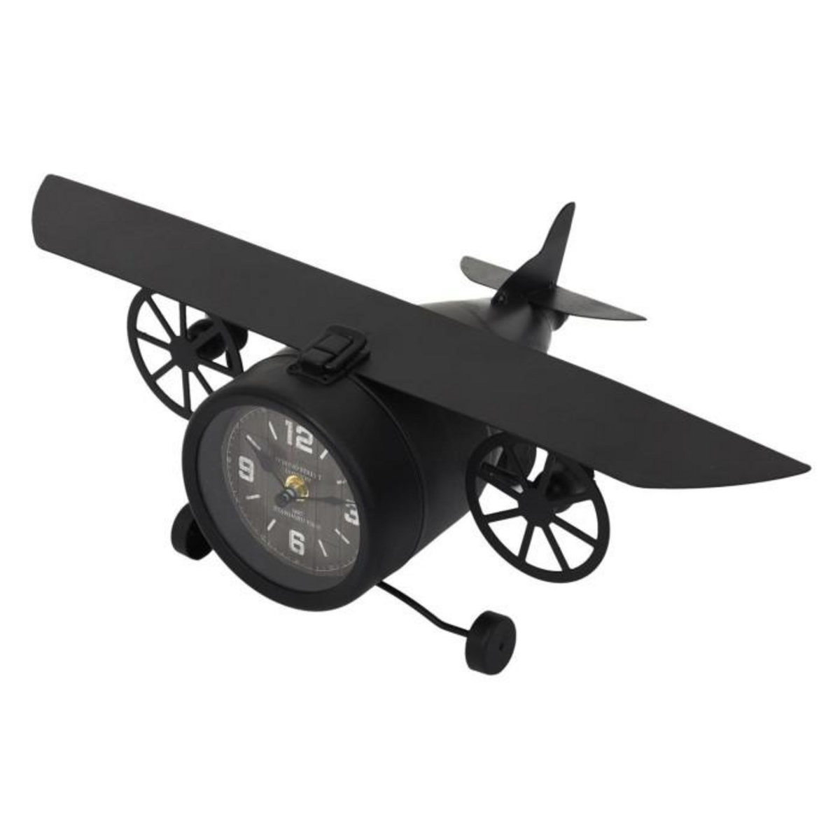 Paris Prix Horloge à Poser  Avion Vintage  47cm Noir