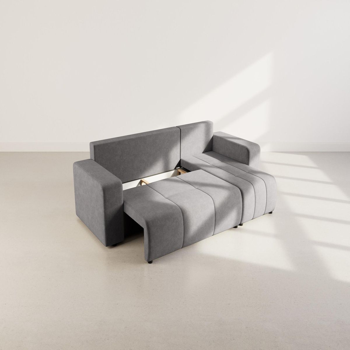 BEST MOBILIER Nicole - canapé d'angle réversible 4 places convertible avec coffre en tissu