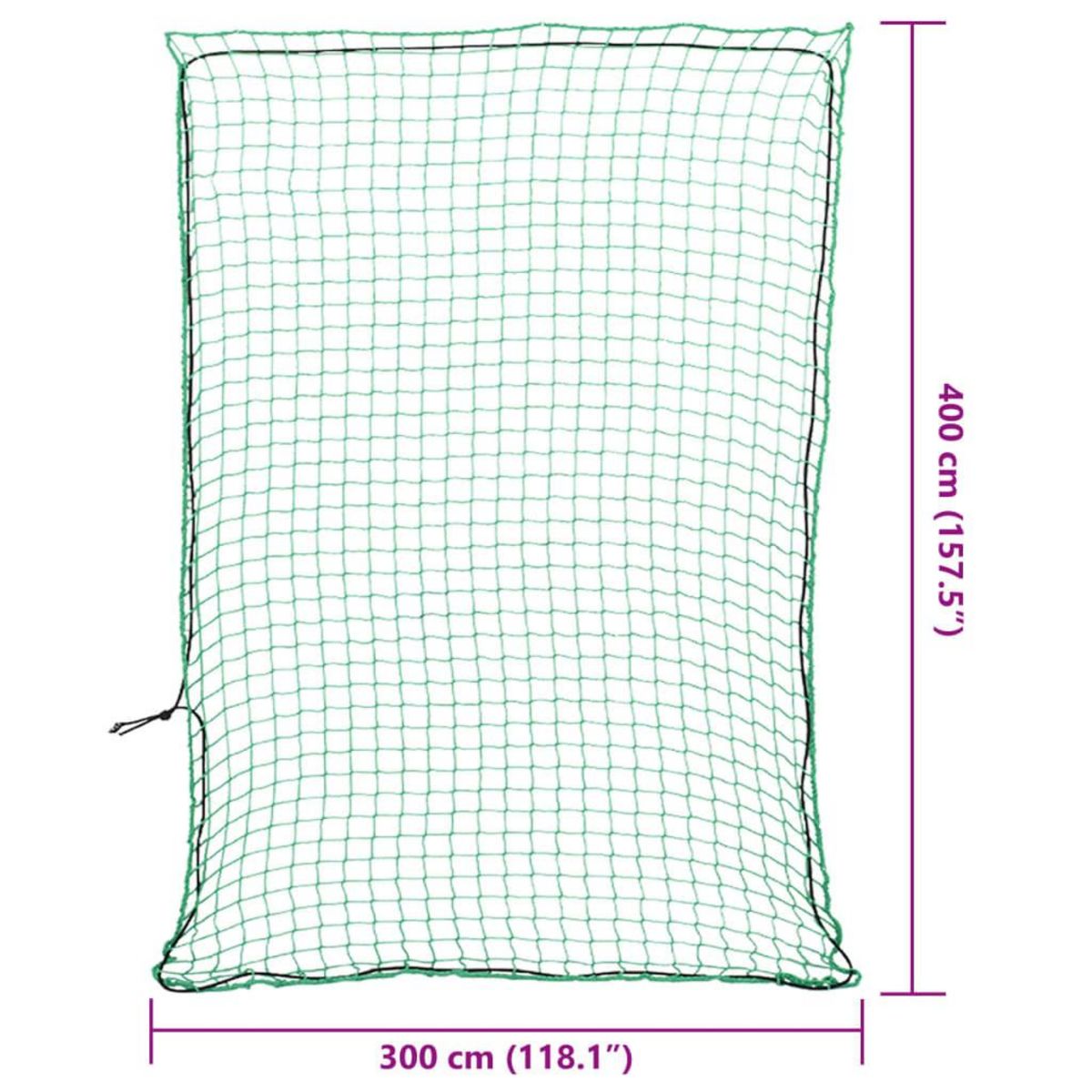 VIDAXL Filet pour remorque avec corde elastique vert 4x3 m PP