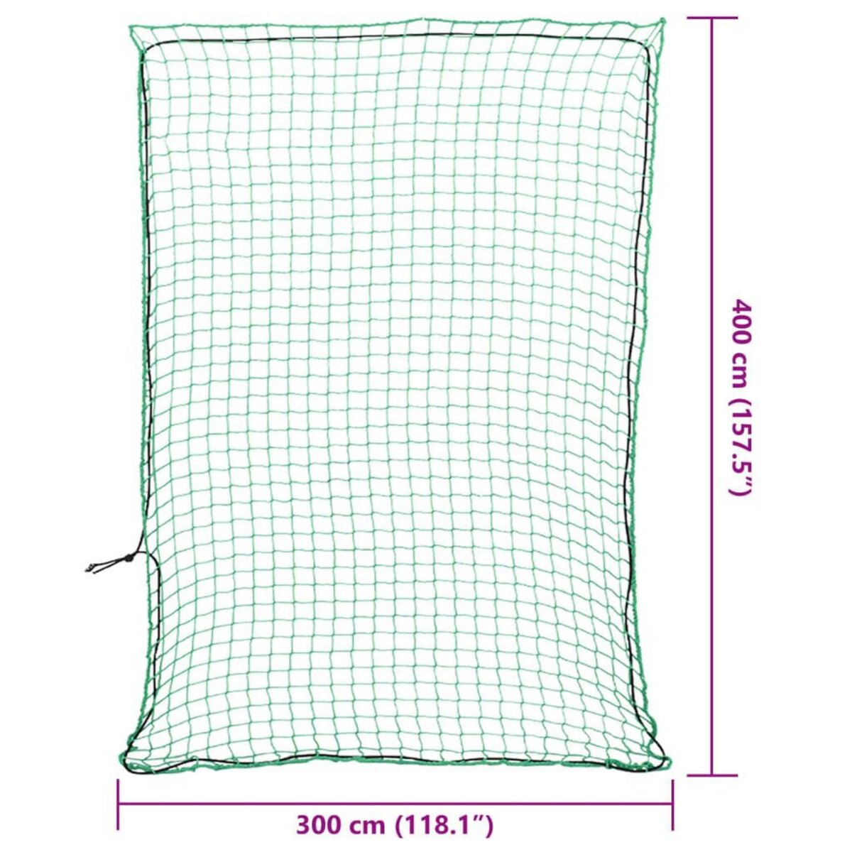 VIDAXL Filet pour remorque avec corde elastique vert 4x3 m PP