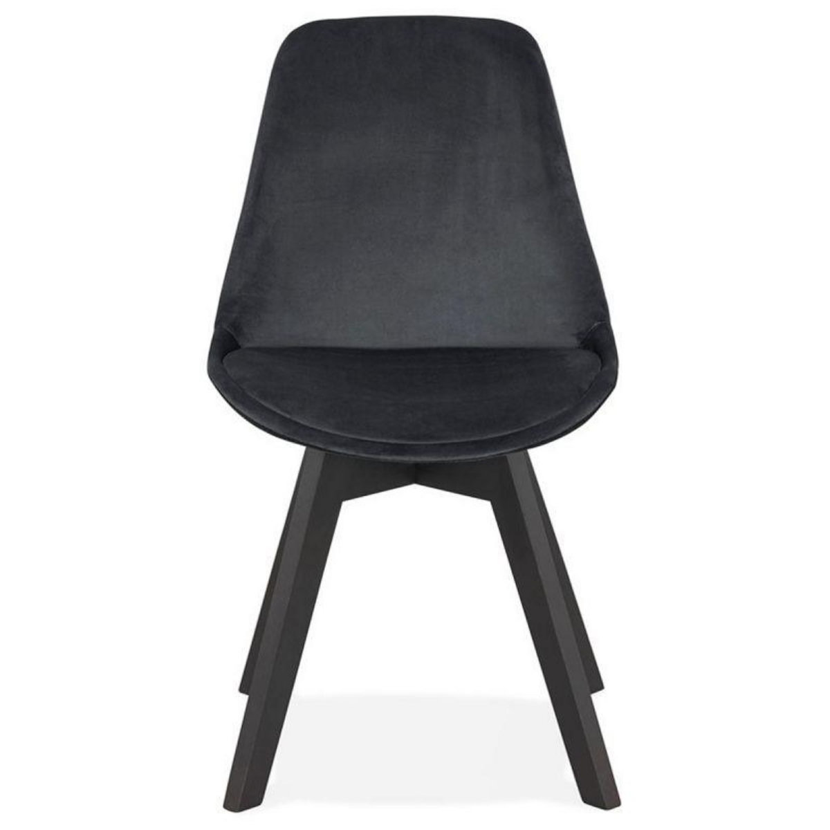 Paris Prix Chaise Design Velours & Bois  Pady  85cm Noir