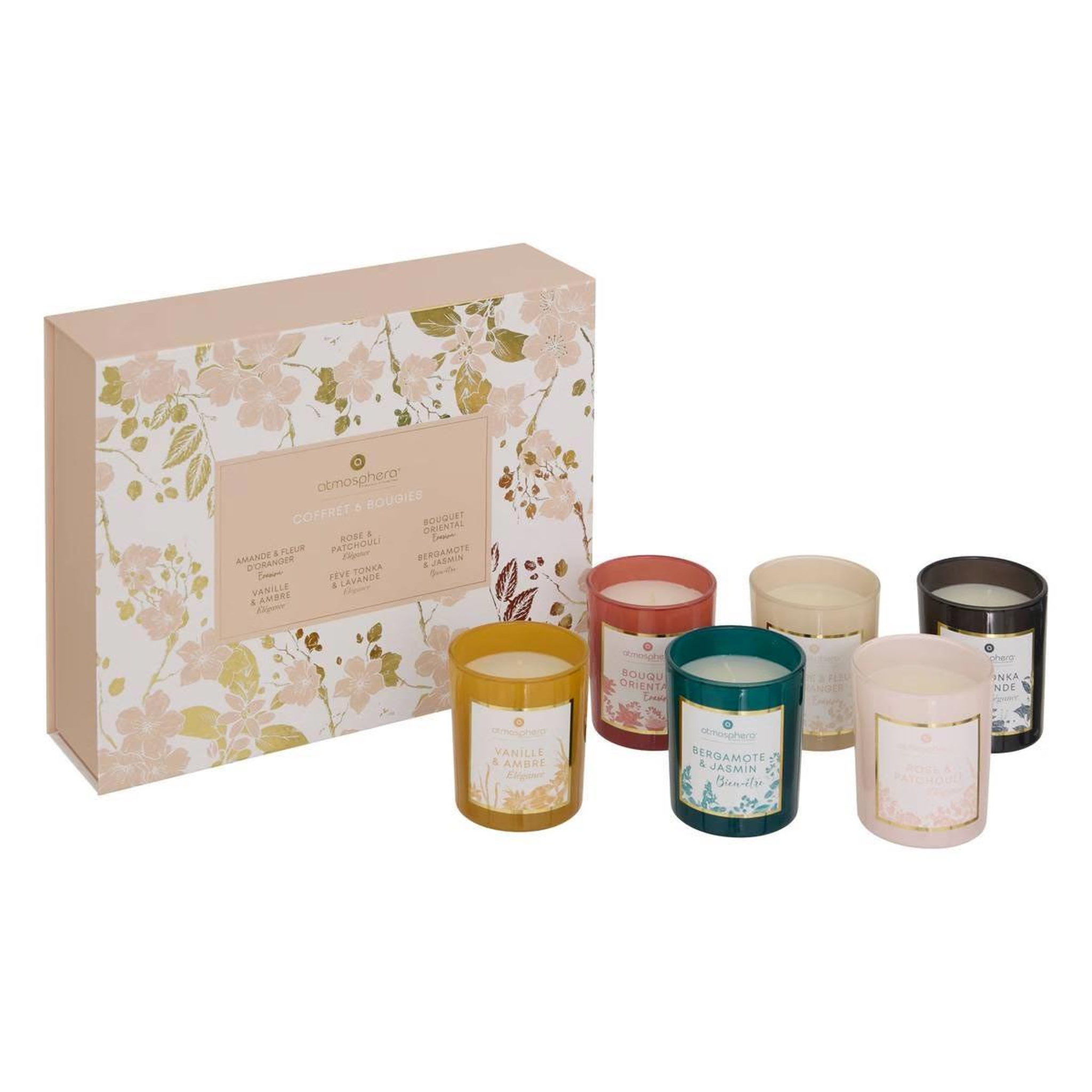 ATMOSPHERA Coffret 6 bougies parfumées  maël  7cm multicolore