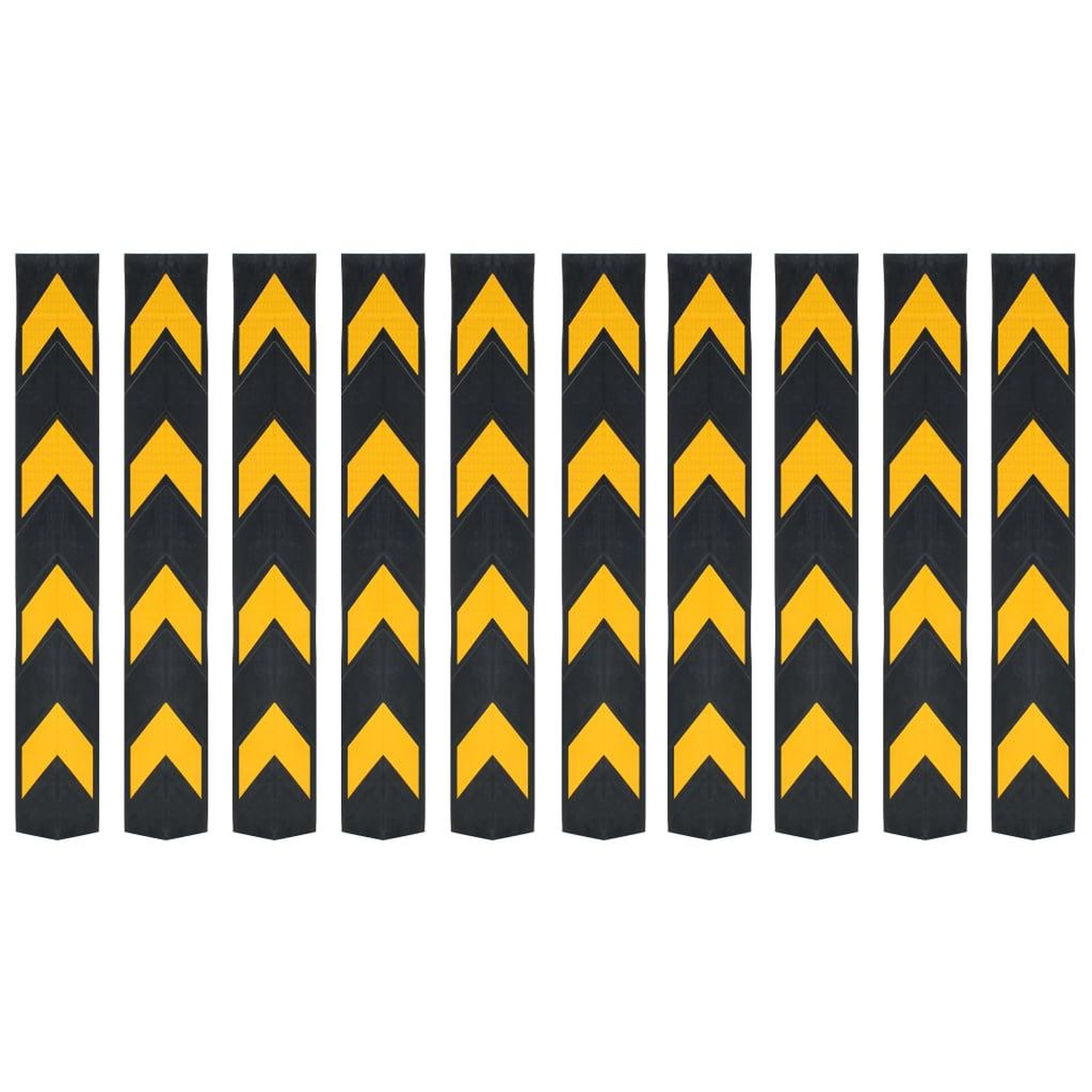 Voir la diapositive 1 : VIDAXL Corniere de protection reflechissante 10 pcs Caoutchouc 80 cm