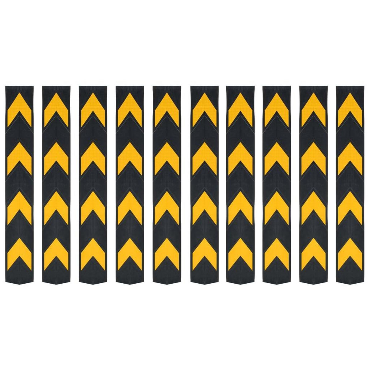 VIDAXL Corniere de protection reflechissante 10 pcs Caoutchouc 80 cm