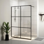 VIDAXL Paroi de douche avec verre ESG transparent 140x195 cm Noir