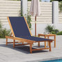 Voir la diapositive 1 : VIDAXL Chaise longue et table bleu bois d'acacia solide et textilene