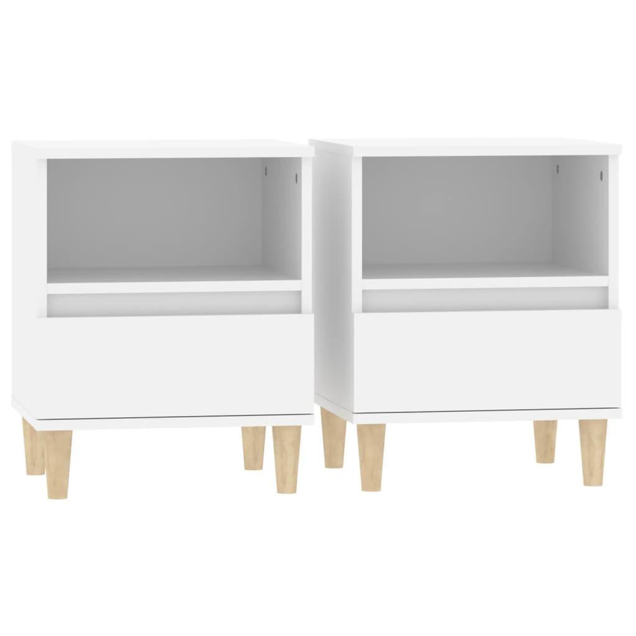 Voir la diapositive 2 : VIDAXL Tables de chevet 2 pcs Blanc 40x35x50 cm