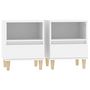 Voir la diapositive 2 : VIDAXL Tables de chevet 2 pcs Blanc 40x35x50 cm
