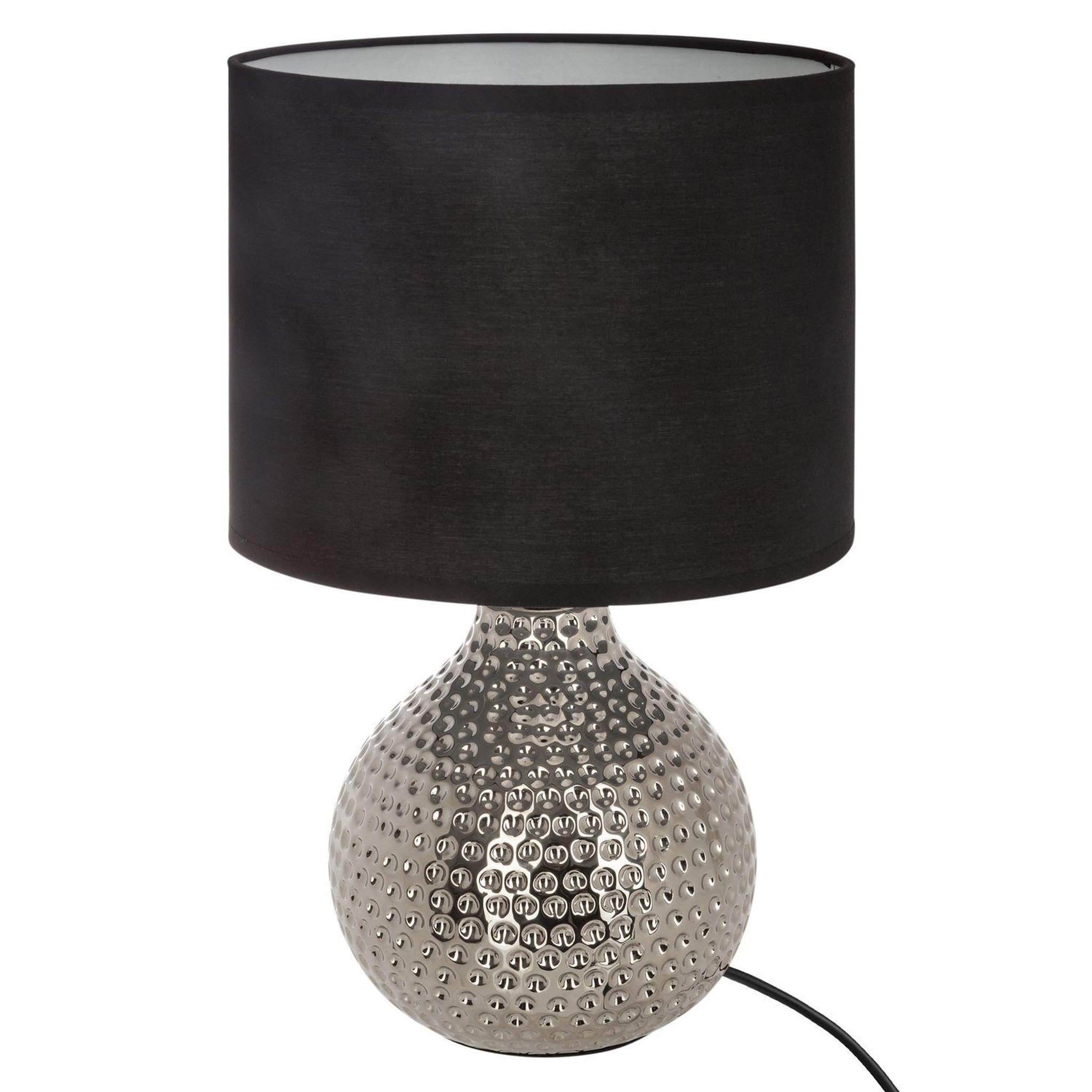 ATMOSPHERA Lampe à poser design martelé Angie - H. 38 cm - Argent