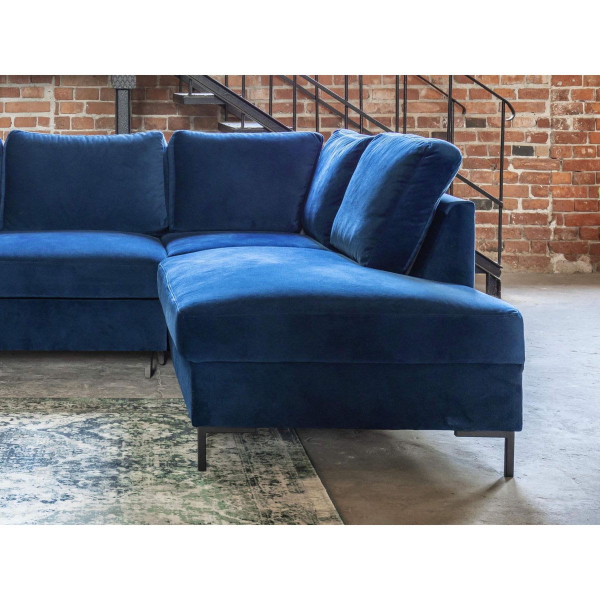 BEST MOBILIER Lilly - canapé d'angle droit - 5 places - convertible - en velours