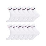 FILA Lot de 12 Paires de Chaussettes Tennis. Coloris disponibles : Blanc