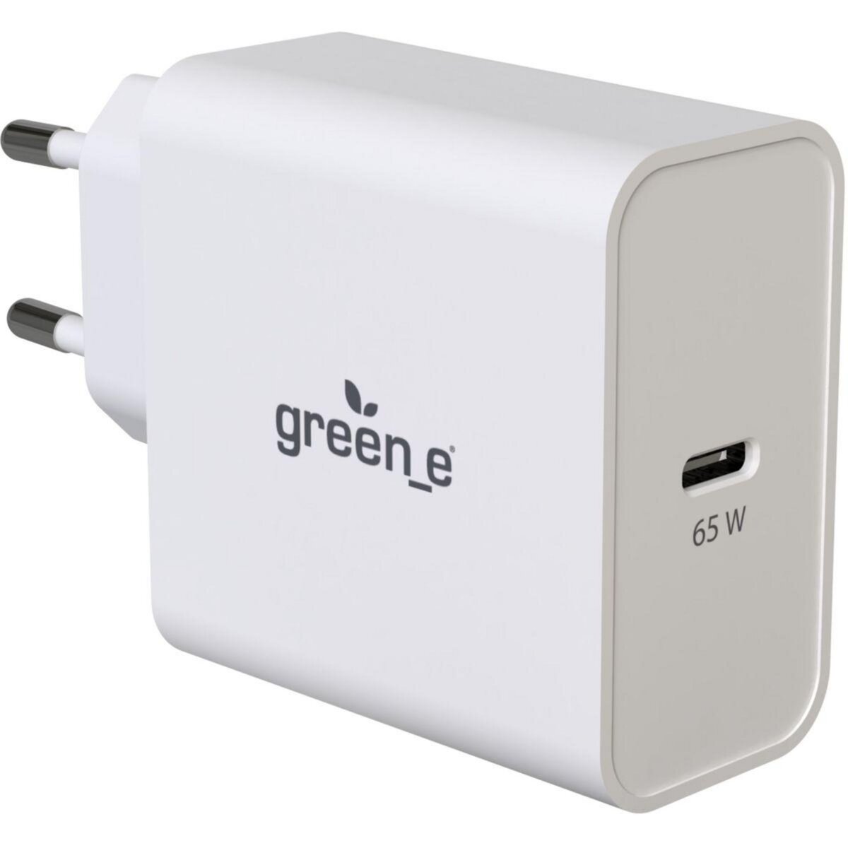GREEN E Chargeur secteur USB-C 65W blanc pas cher 