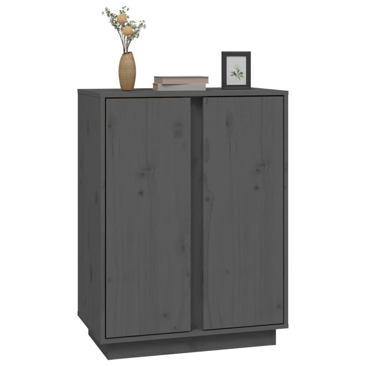 VIDAXL Buffet Gris 60x35x80 cm Bois massif de pin