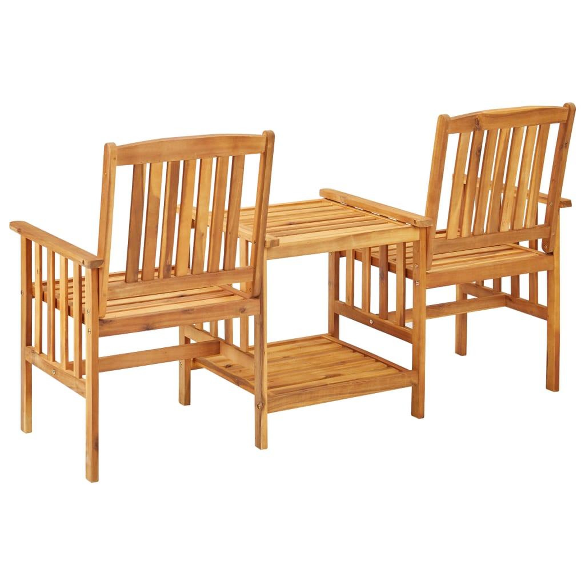 Voir la diapositive 4 : VIDAXL Chaises de jardin avec table a the 159x61x92 cm bois d'acacia