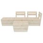 Voir la diapositive 3 : VIDAXL Salon de jardin palette 4 pcs Bois d'epicea impregne