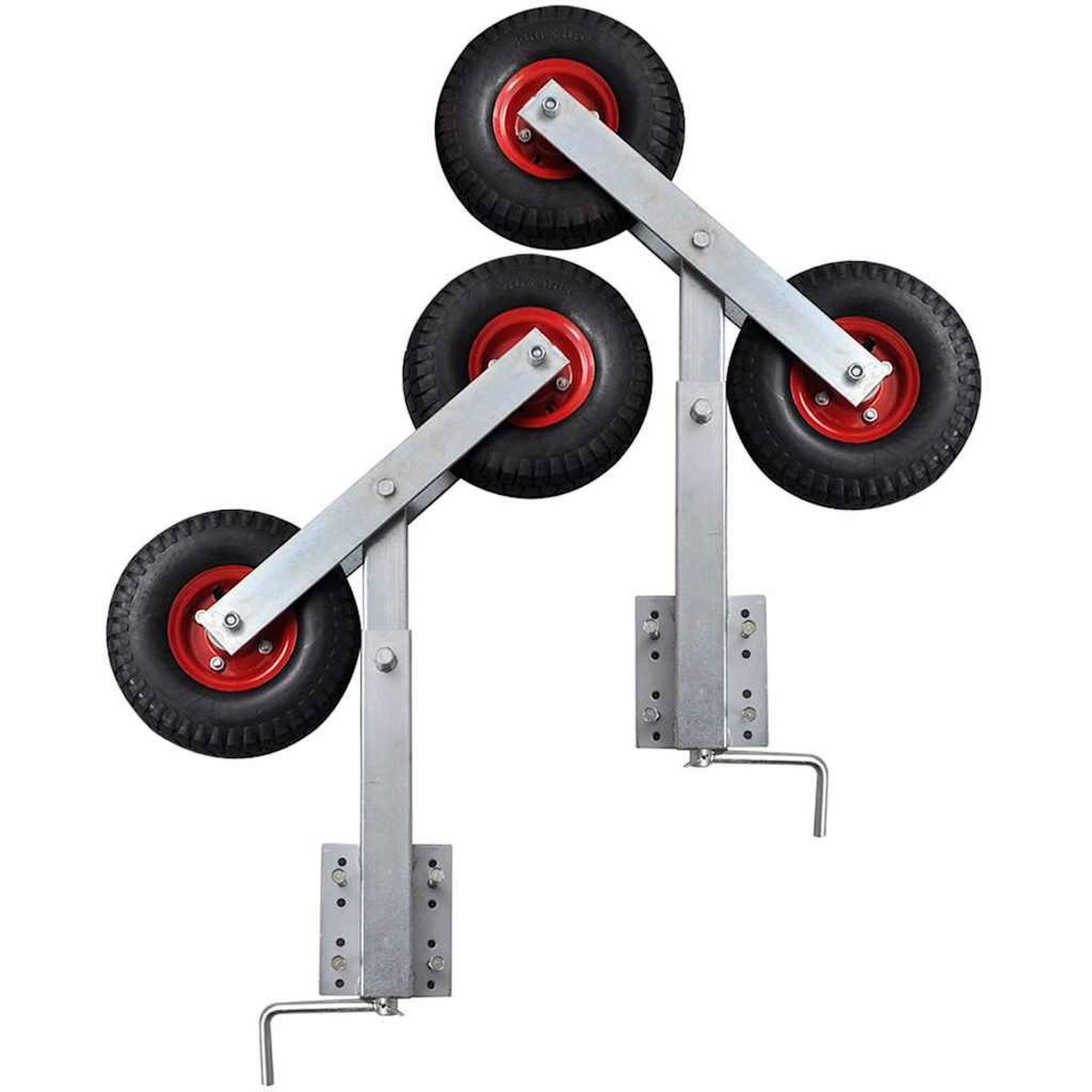 Voir la diapositive 5 : VIDAXL Set de 2 supports a double roue inclinable remorque a bateau