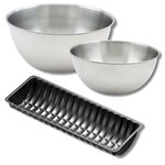 ZENKER Lot comprenant 1 moule à buche de Noël, 1 spatule Zenker et 2 bols à mixer en inox Fackelmann