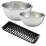 Voir la diapositive 1 : ZENKER Lot comprenant 1 moule à buche de Noël, 1 spatule Zenker et 2 bols à mixer en inox Fackelmann