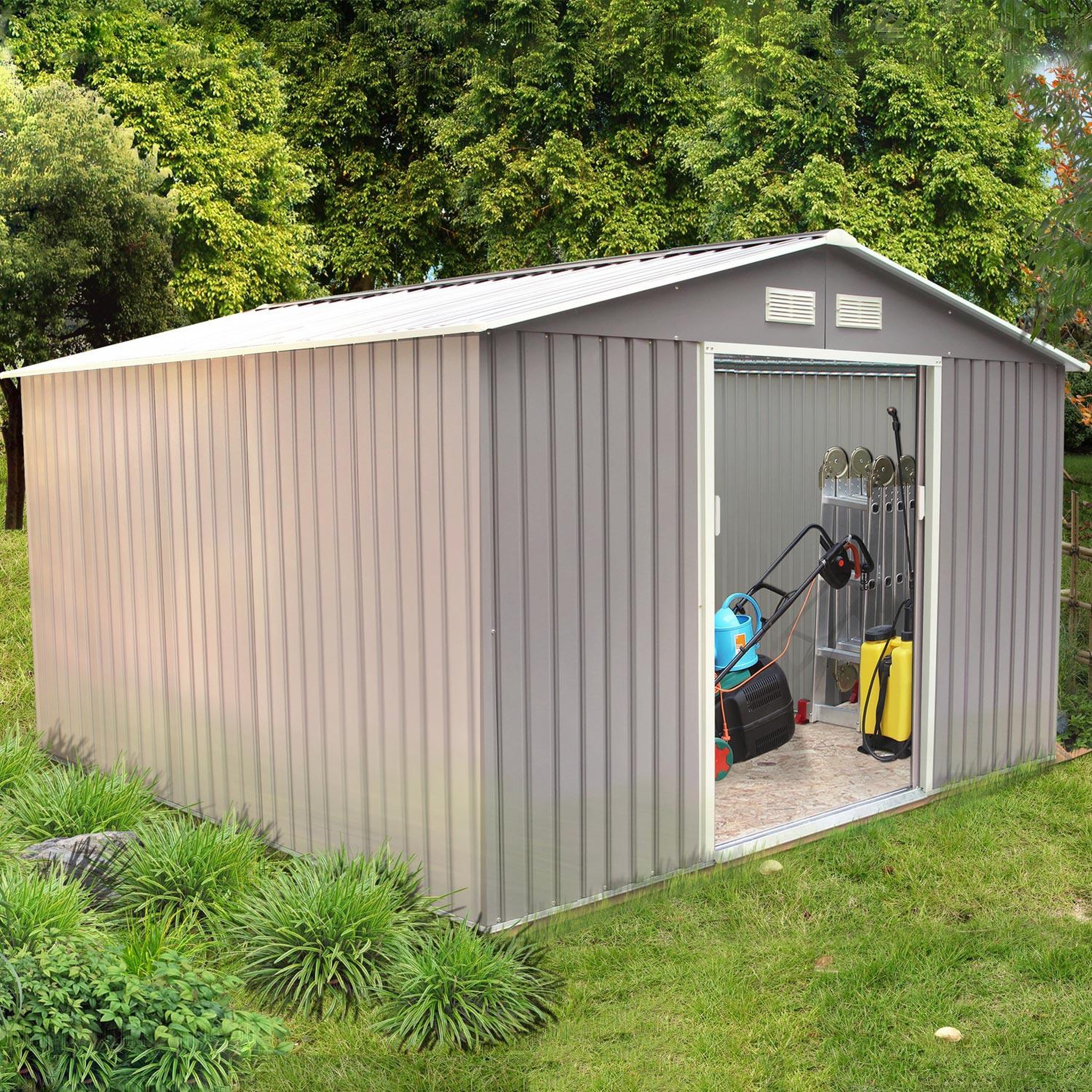 Voir la diapositive 2 : CONCEPT USINE Abri de jardin 1085 m² en acier gris SANCY