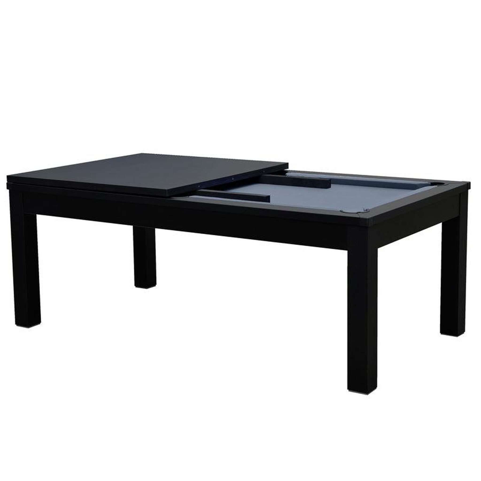 Voir la diapositive 3 : MAISON PAVANE Table de billard convertible noire tapis gris-eddie