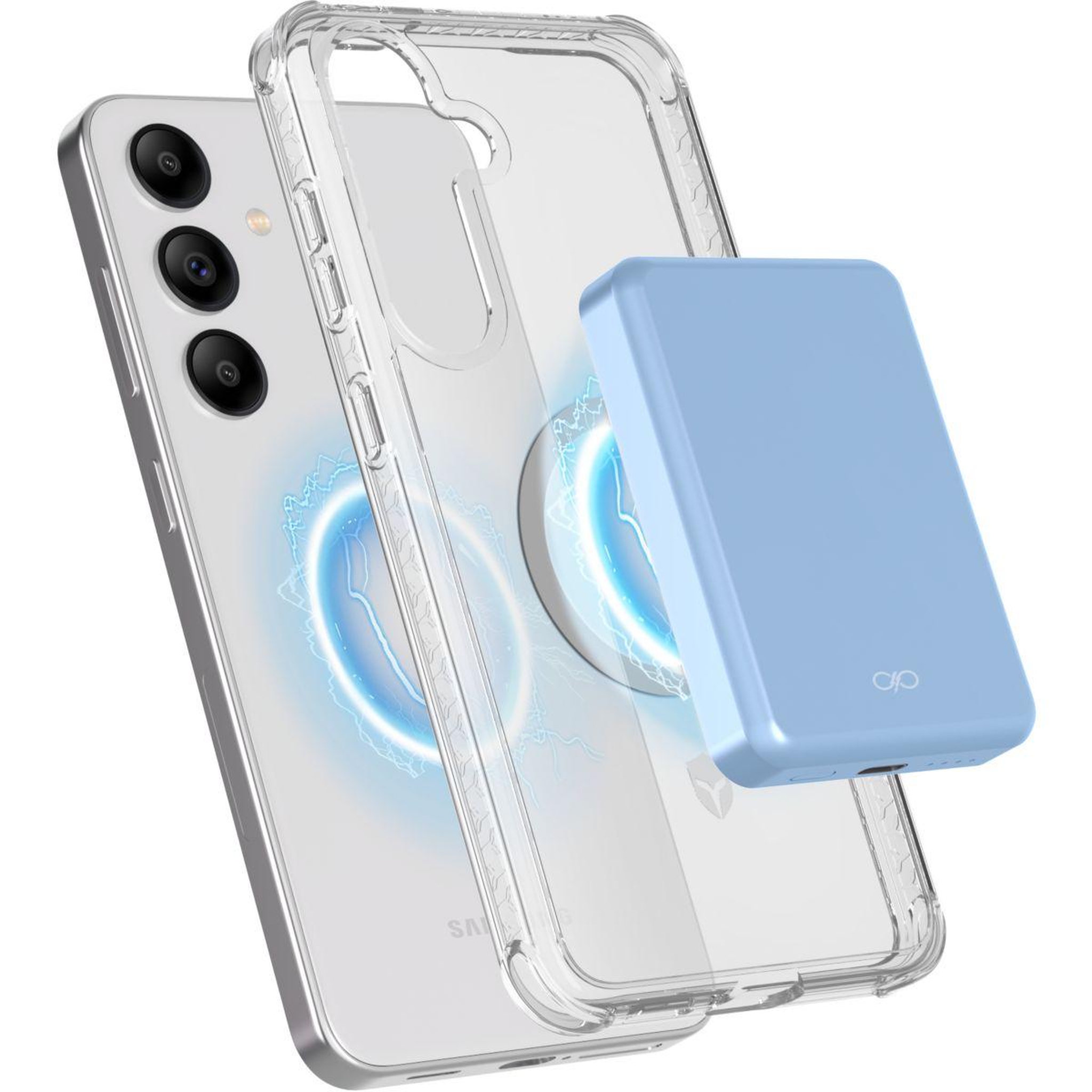Voir la diapositive 5 : FORCE POWER Batterie externe 5000 mah usb c 15w mini magnet bleu
