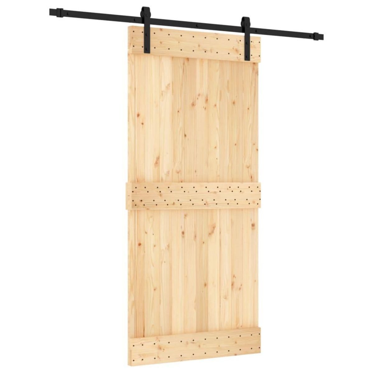 VIDAXL Porte coulissante et kit de quincaillerie 95x210 cm pin massif