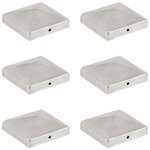 VIDAXL Bouchons de poteau de cloture 6 pcs Metal galvanise 101x101 mm