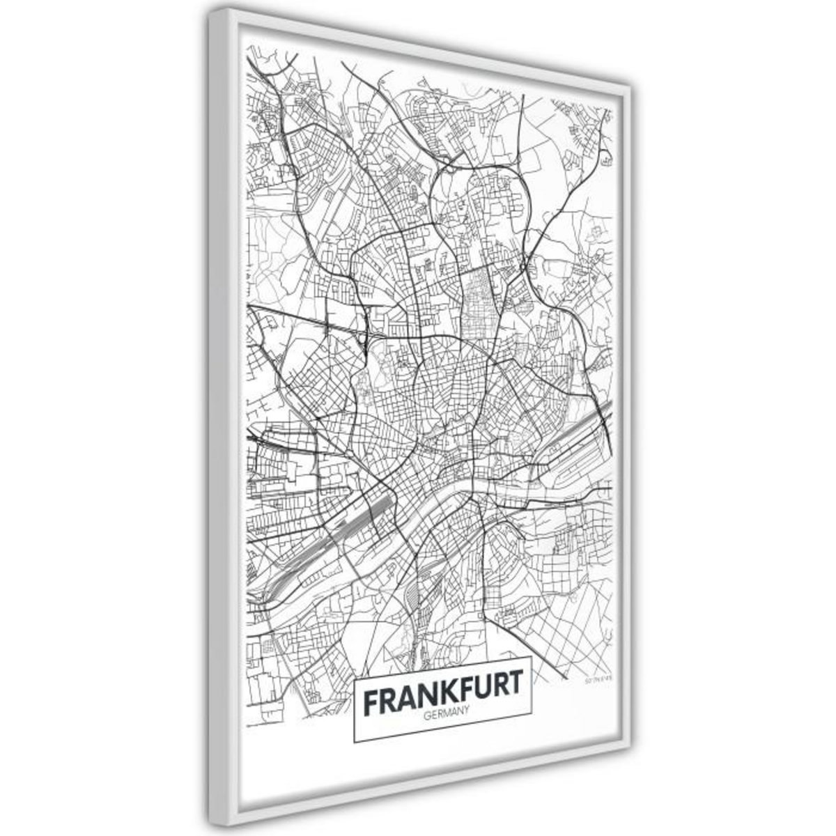 Paris Prix Affiche Murale Encadrée  City map Frankfurt