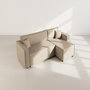 Voir la diapositive 3 : BEST MOBILIER Jonas - canapé d'angle réversible 4 places convertible avec coffre en tissu texturé