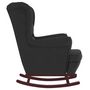 Voir la diapositive 6 : VIDAXL Chaise à bascule avec pieds en bois et tabouret Noir Velours