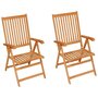 Voir la diapositive 2 : VIDAXL Chaises de jardin lot de 2 et coussins creme Bois teck massif