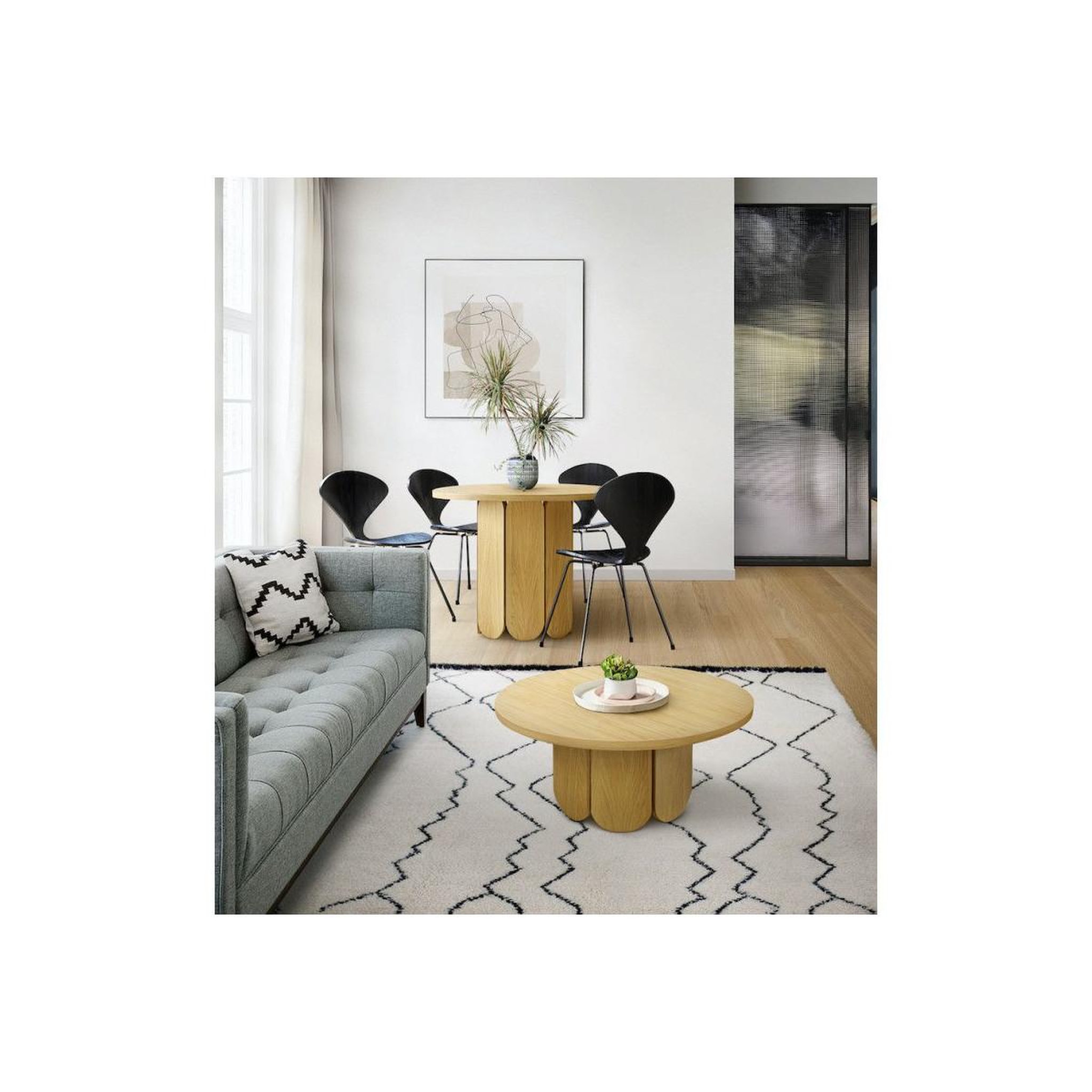 Voir la diapositive 4 : Paris Prix Table basse ronde design  soft  78cm naturel
