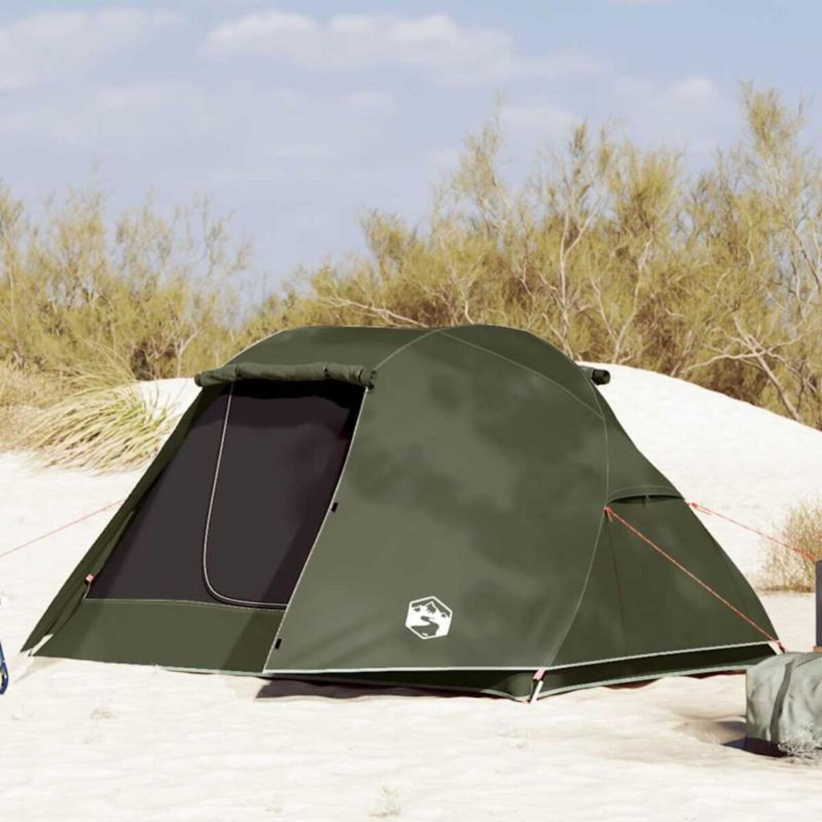 VIDAXL Tente de pêche 3 personnes vert olive imperméable