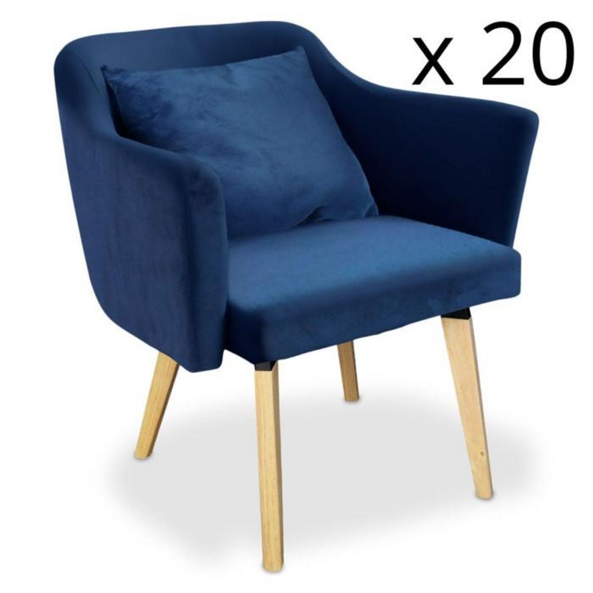 Paris Prix Lot de 20 Fauteuils en Tissu  Delante  67cm Bleu