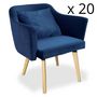 Voir la diapositive 2 : Paris Prix Lot de 20 Fauteuils en Tissu  Delante  67cm Bleu
