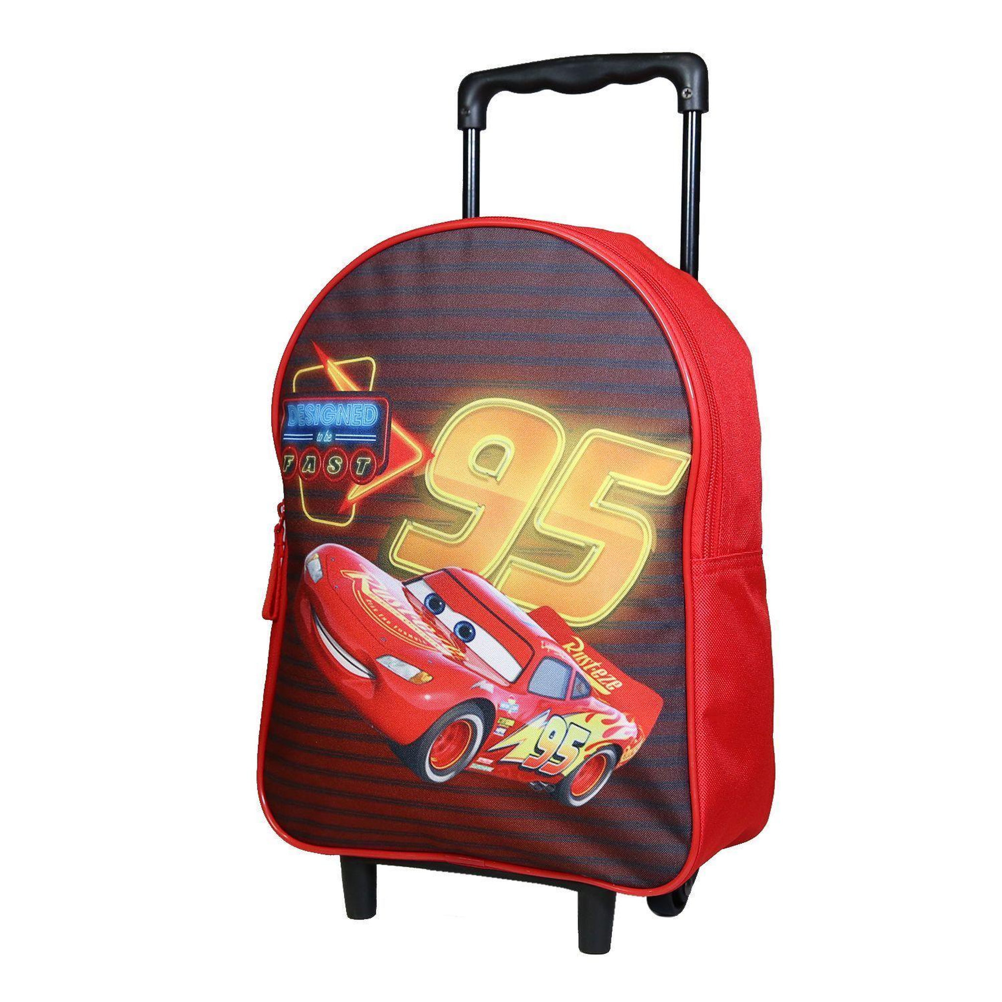 Voir la diapositive 2 : Bagtrotter BAGTROTTER Sac à dos à roulettes 31 cm Disney Cars Rouge
