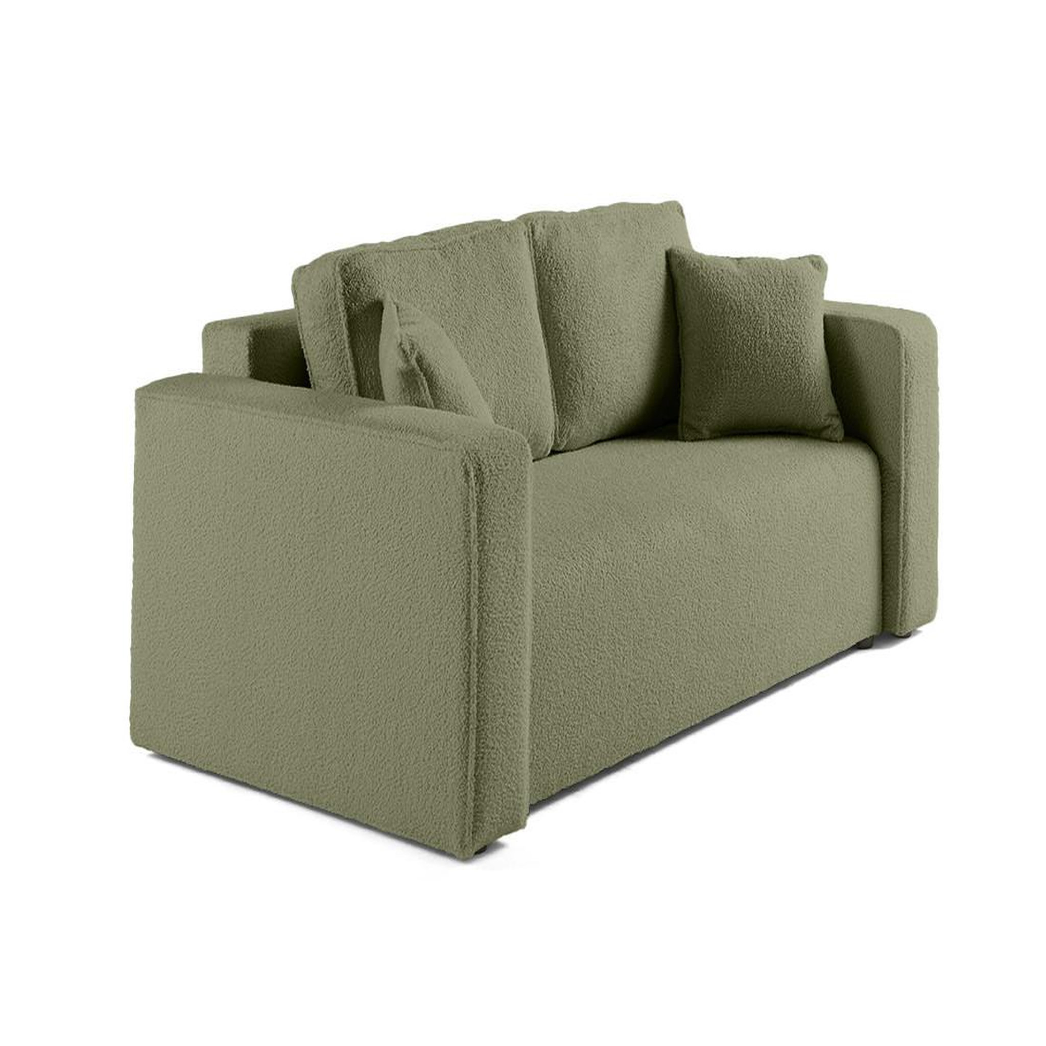 Voir la diapositive 3 : BEST MOBILIER Topaze - canapé droit 2 places - en tissu bouclette