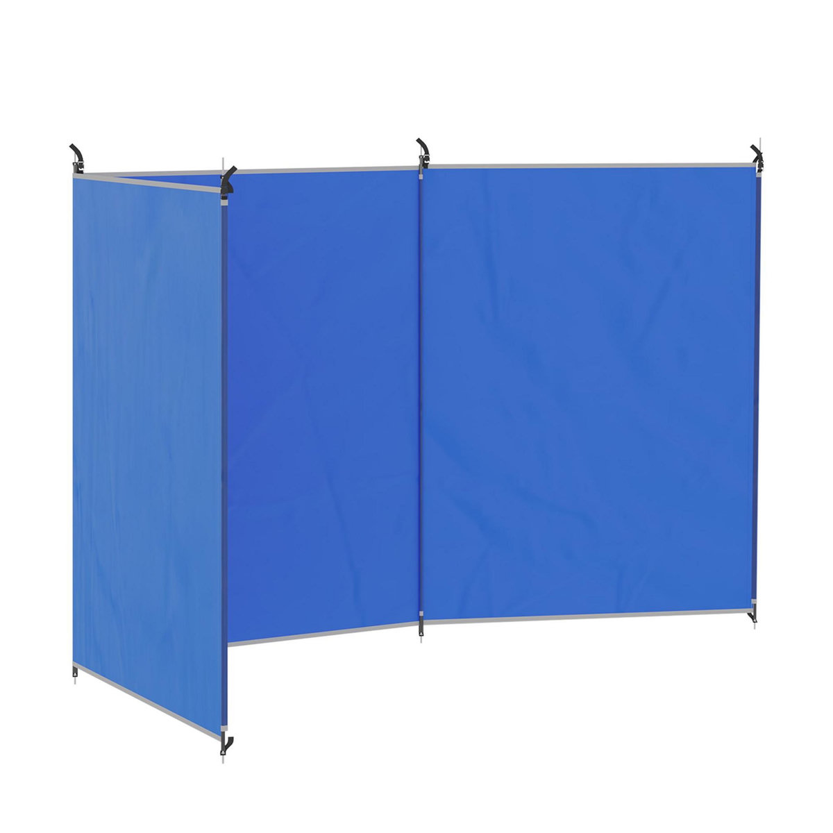 OUTSUNNY Paravent extérieur camping - paravent plage pliable - sac de transport inclus - acier polyester bleu