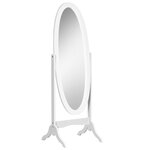 HOMCOM Miroir à pied ovale style shabby chic inclinaison réglable dim. 47L x 45l x 154H cm MDF blanc