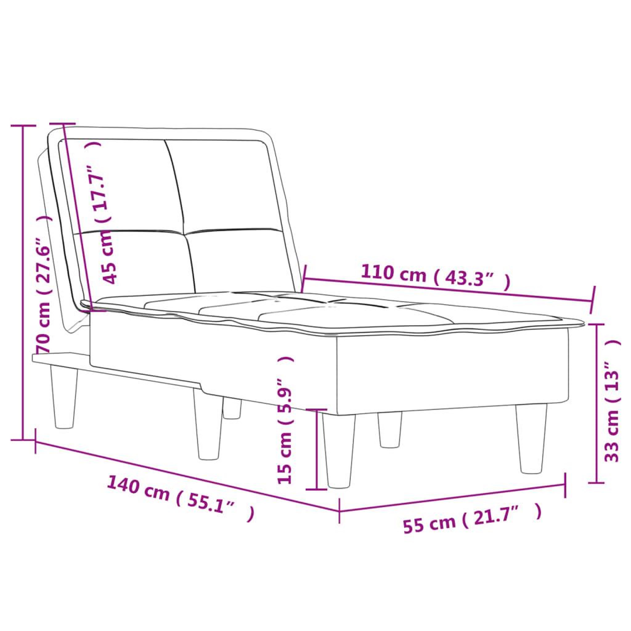 Voir la diapositive 6 : VIDAXL Chaise longue gris fonce tissu