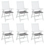 Voir la diapositive 4 : VIDAXL Coussins de chaise jardin lot de 6 gris 50x50x3 cm tissu oxford