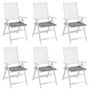 Voir la diapositive 4 : VIDAXL Coussins de chaise jardin lot de 6 gris 50x50x3 cm tissu oxford