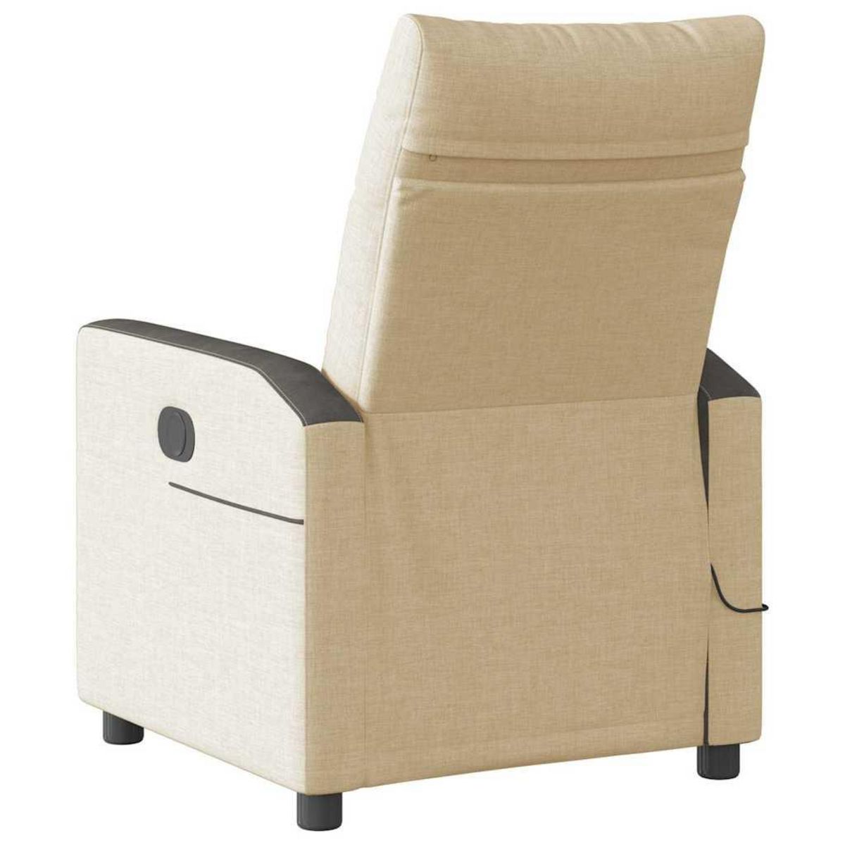 VIDAXL Fauteuil de massage inclinable Creme Tissu
