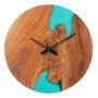 Voir la diapositive 1 : Paris Prix Horloge Murale en Bois  Douglas  55cm Naturel & Bleu