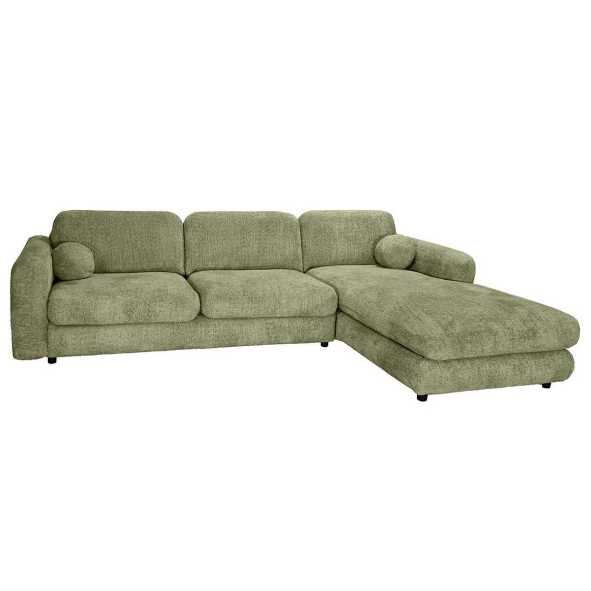 LISA DESIGN Rachel - canapé d'angle droit 4 places en tissu bouclette