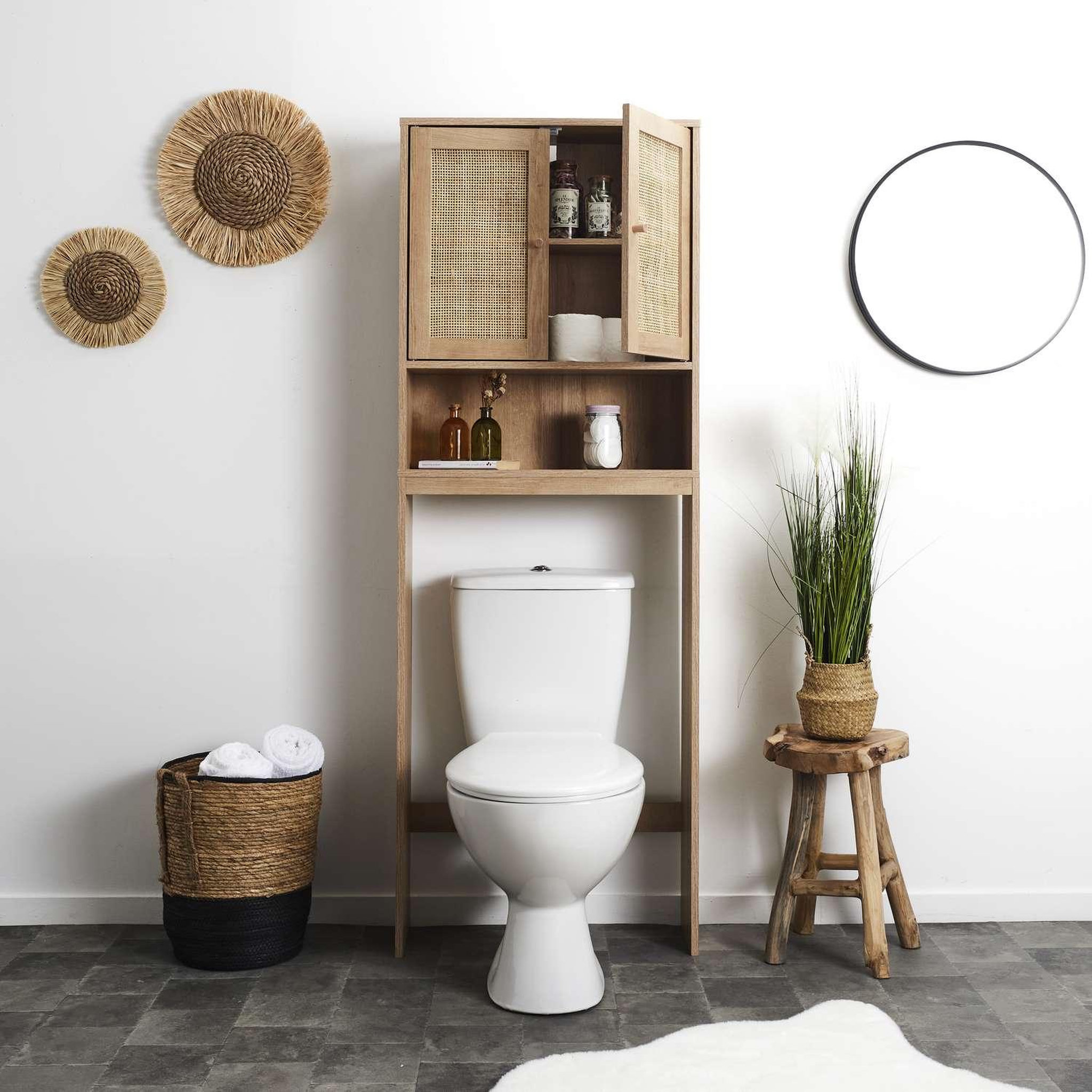 Voir la diapositive 2 : The Home Deco Factory Meuble dessus wc bali en cannage - marron