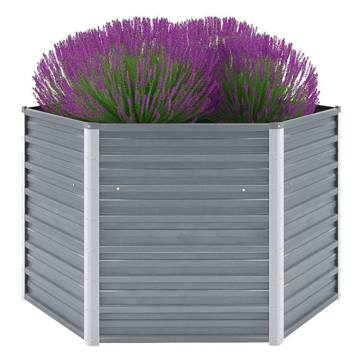 VIDAXL Lit sureleve de jardin Acier galvanise 129x129x77 cm Gris