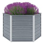 VIDAXL Lit sureleve de jardin Acier galvanise 129x129x77 cm Gris