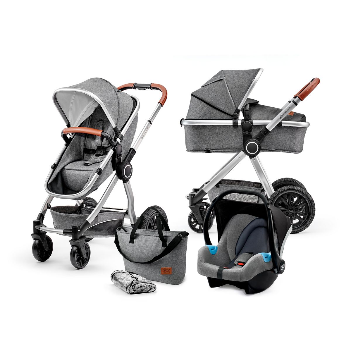 KINDERKRAFT Poussette 3 en 1 compacte Veo