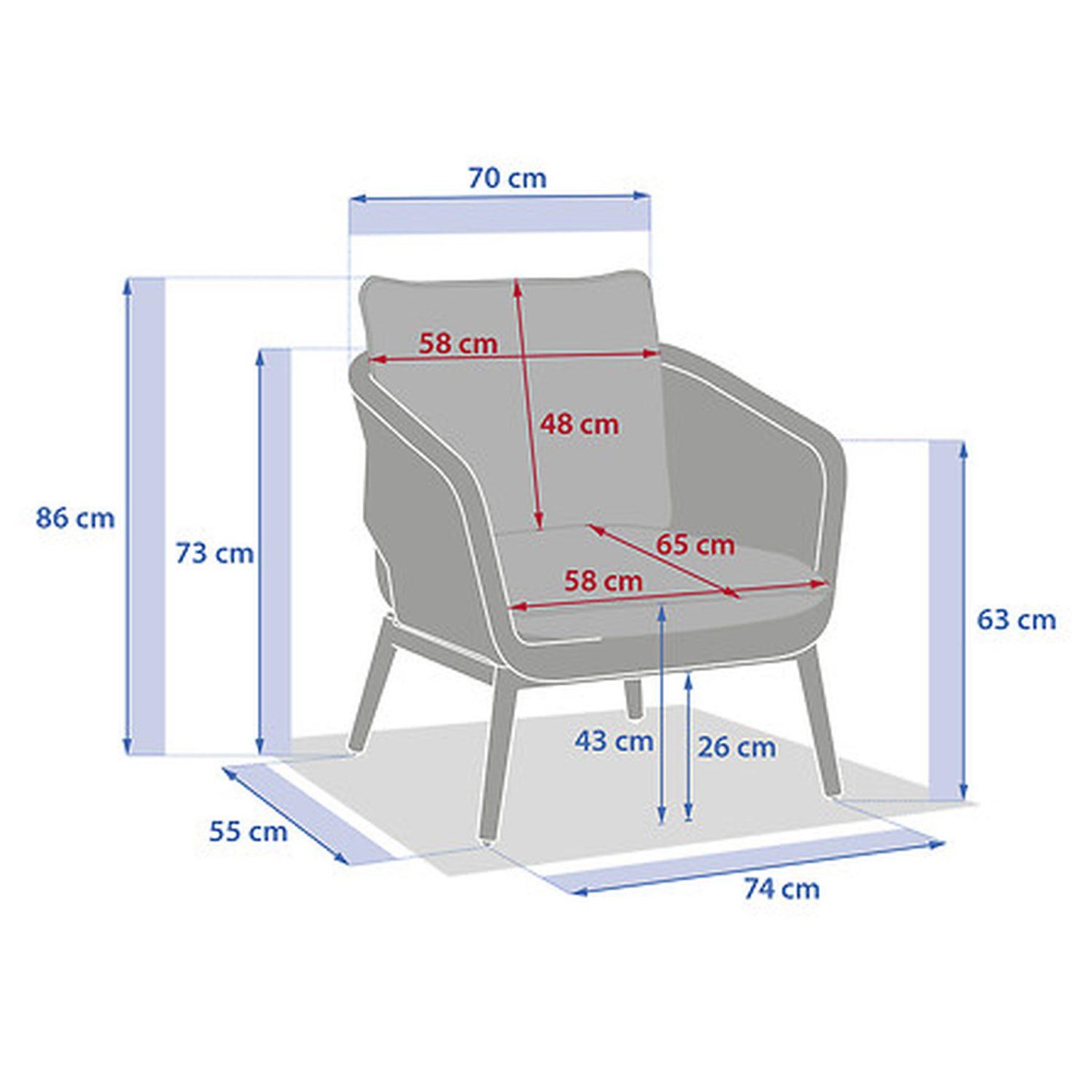 Voir la diapositive 2 : HESPERIDE Fauteuil de salon de jardin en acier effet bois et mailles orissa
